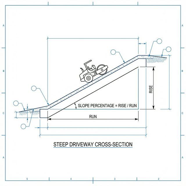 Driveway slope percentage diagram